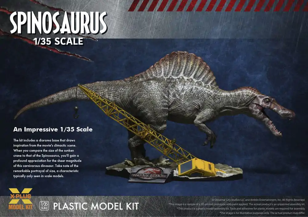 Jurassic Park III Plastic Model Kit 1/35 Spinosaurus 41 cm Plastová modelová stavebnica produktová fotografia