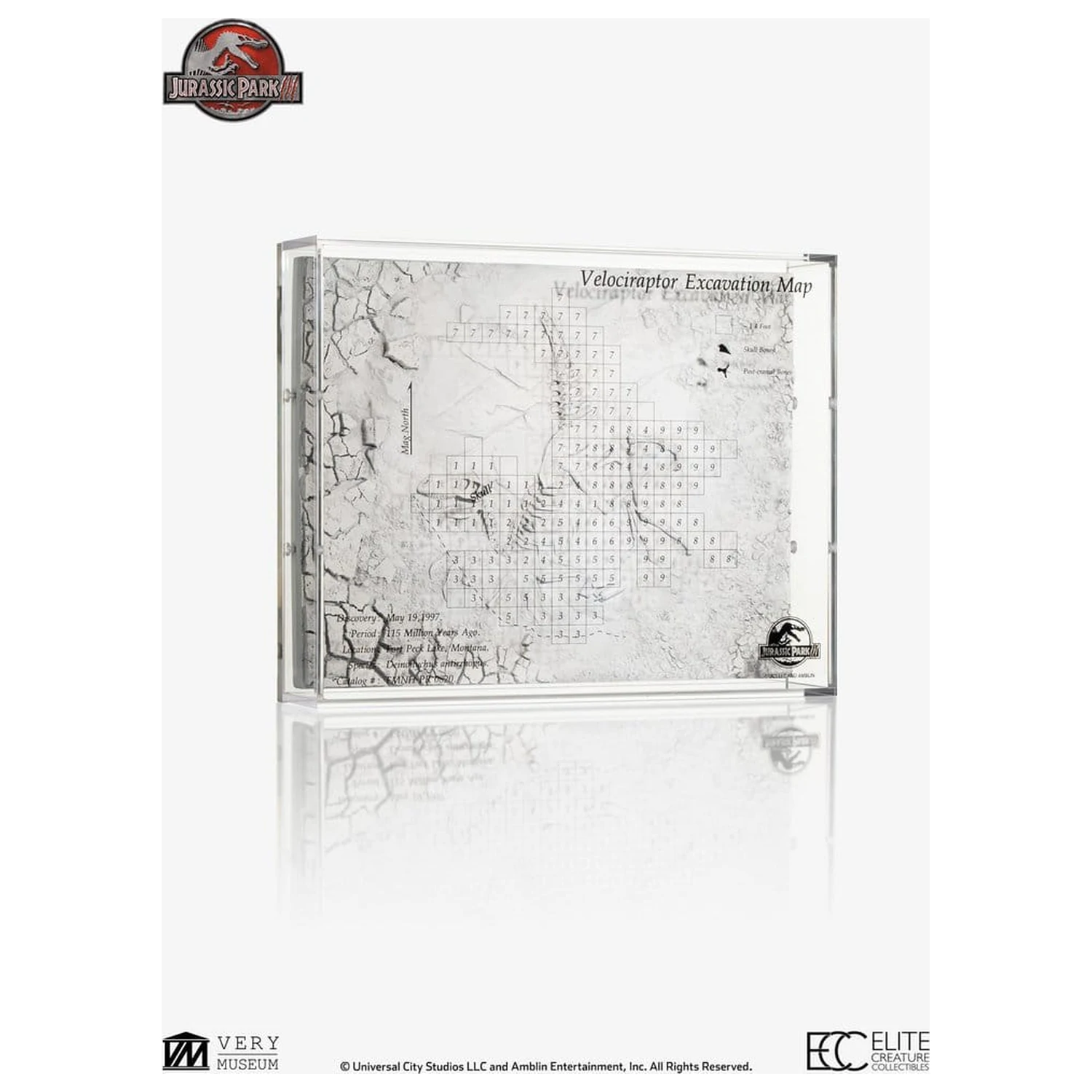 Jurassic Park III Mapa vykopávok Velociraptor 27 cm produktová fotografia