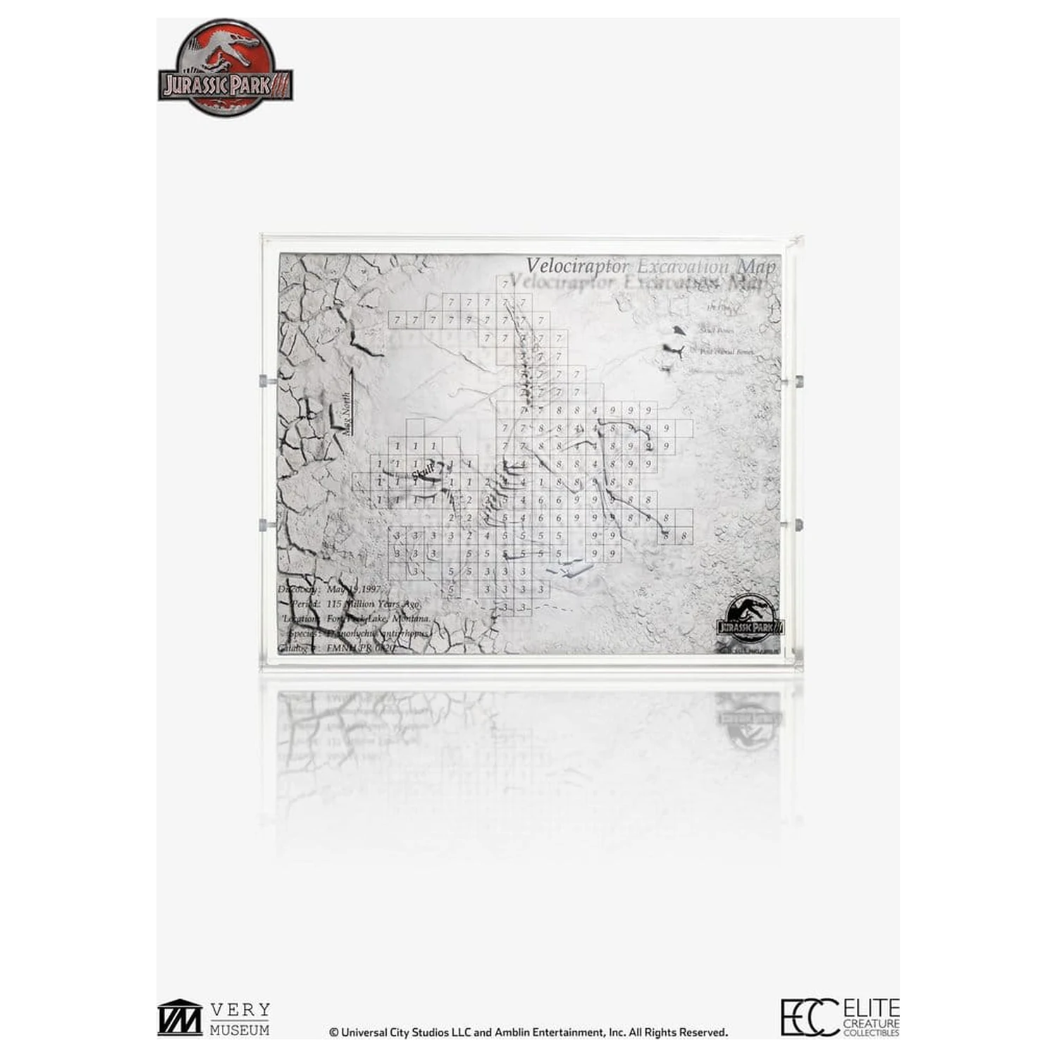 Jurassic Park III Mapa vykopávok Velociraptor 27 cm produktová fotografia