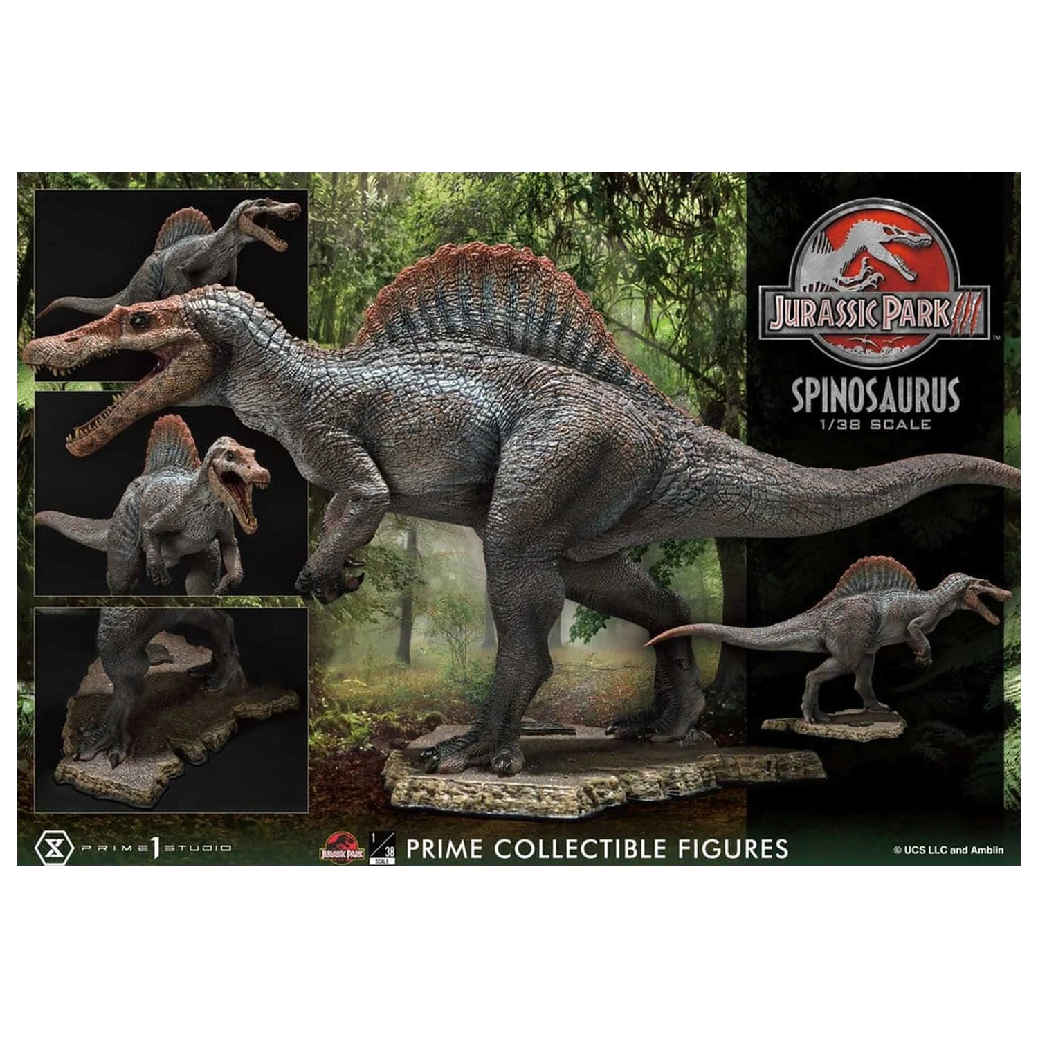 Jurassic Park III (Film) Prime Collectible Figures Socha 1/38 Spinosaurus 24 cm produktová fotografia