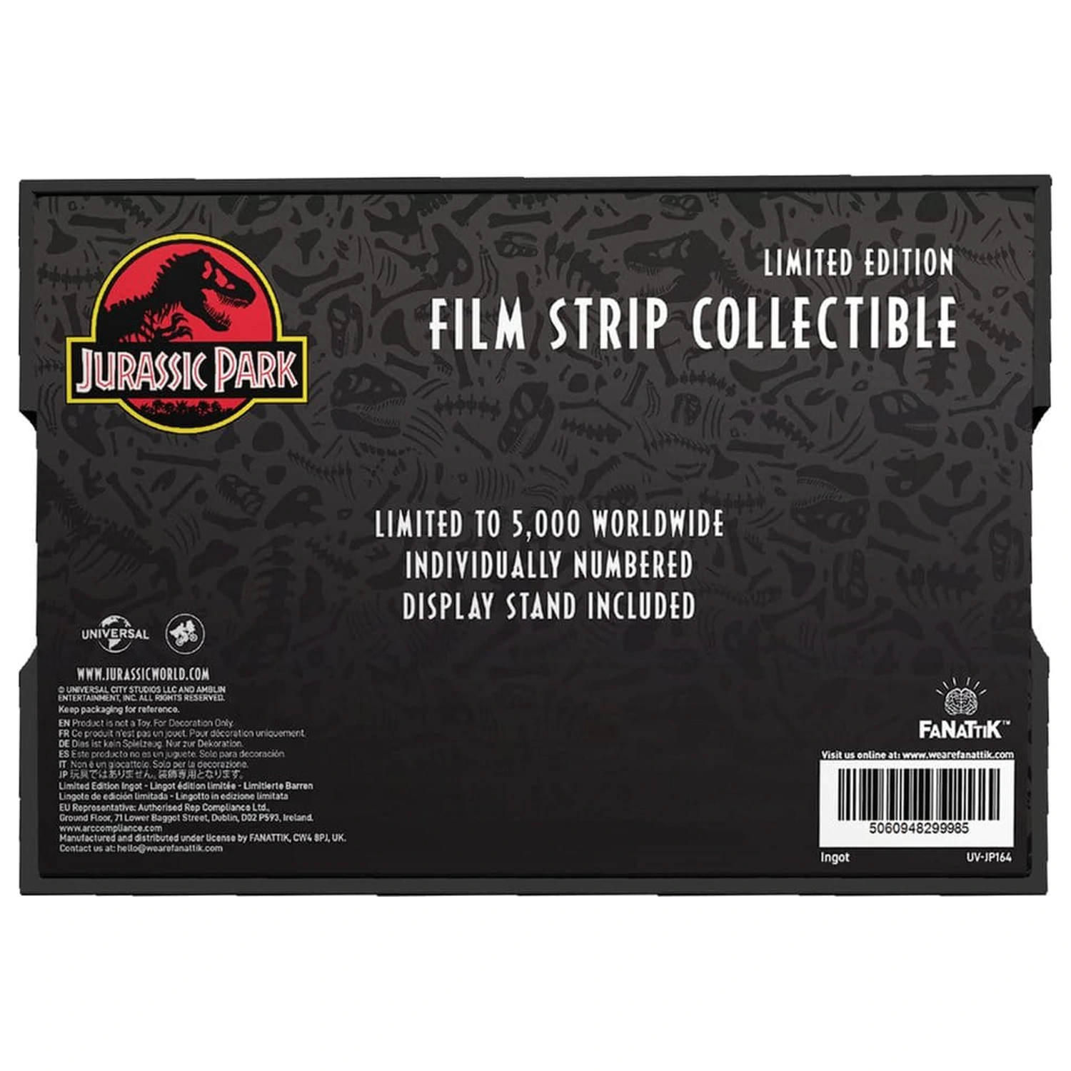 Jurassic Park Ingot kovový filmový pásik zberateľský 12 cm produktová fotografia