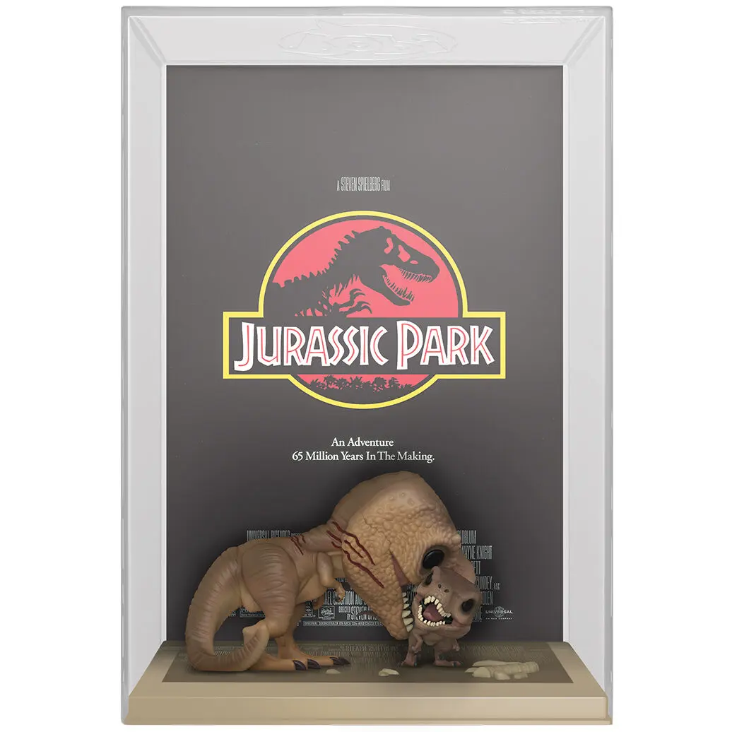 Jurassic Park POP! Filmový plagát a figúrka Tyrannosaurus Rex & Velociraptor 9 cm produktová fotografia