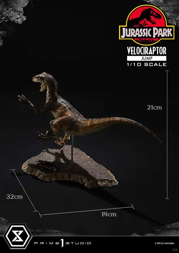 Jurassic Park Prime Collectibles Socha 1/10 Velociraptor Jump 21 cm termékfotó