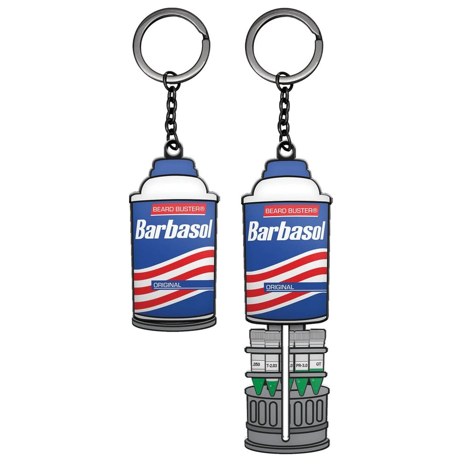 Jurassic Park kľúčenka posuvná Barbasol plechovka produktová fotografia