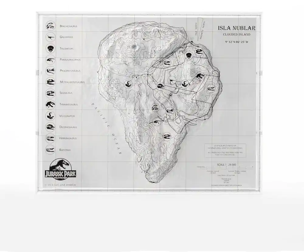 Jurassic Park Topografická Mapa Isla Nublar produktová fotografia
