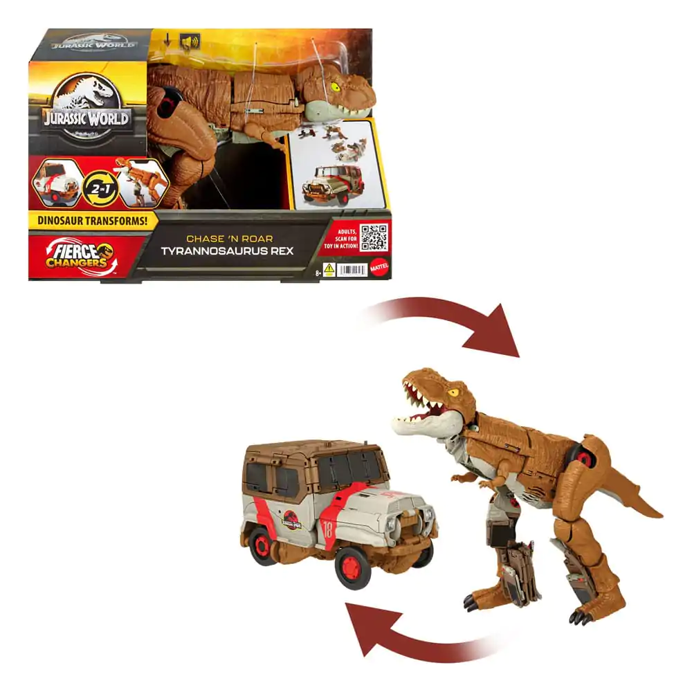 Jurassic World Fierce Changers Akčná Figúrka Chase 'N Roar Tyrannosaurus Rex 21 cm produktová fotografia