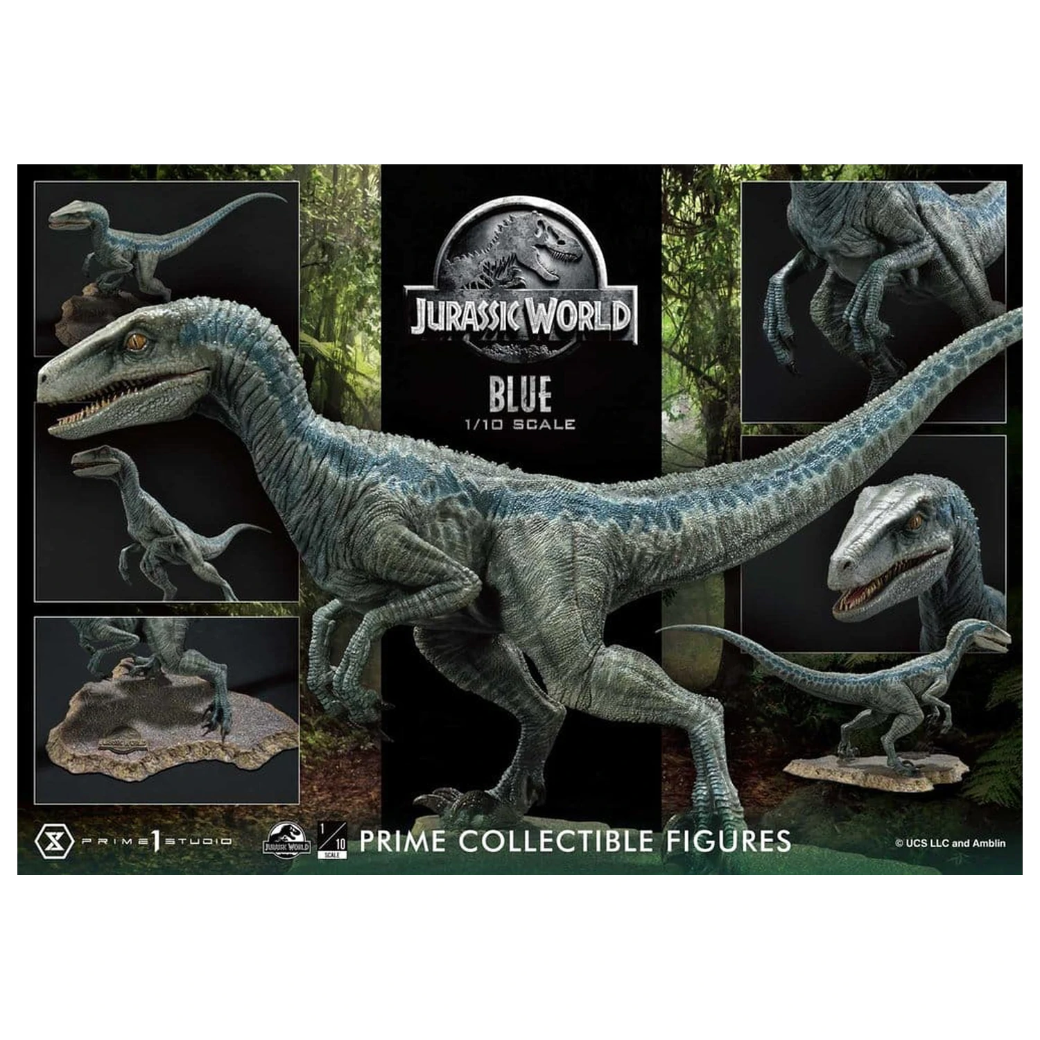 Jurassic World (Film) Prime Collectible Figures Socha 1/10 Blue 17 cm produktová fotografia