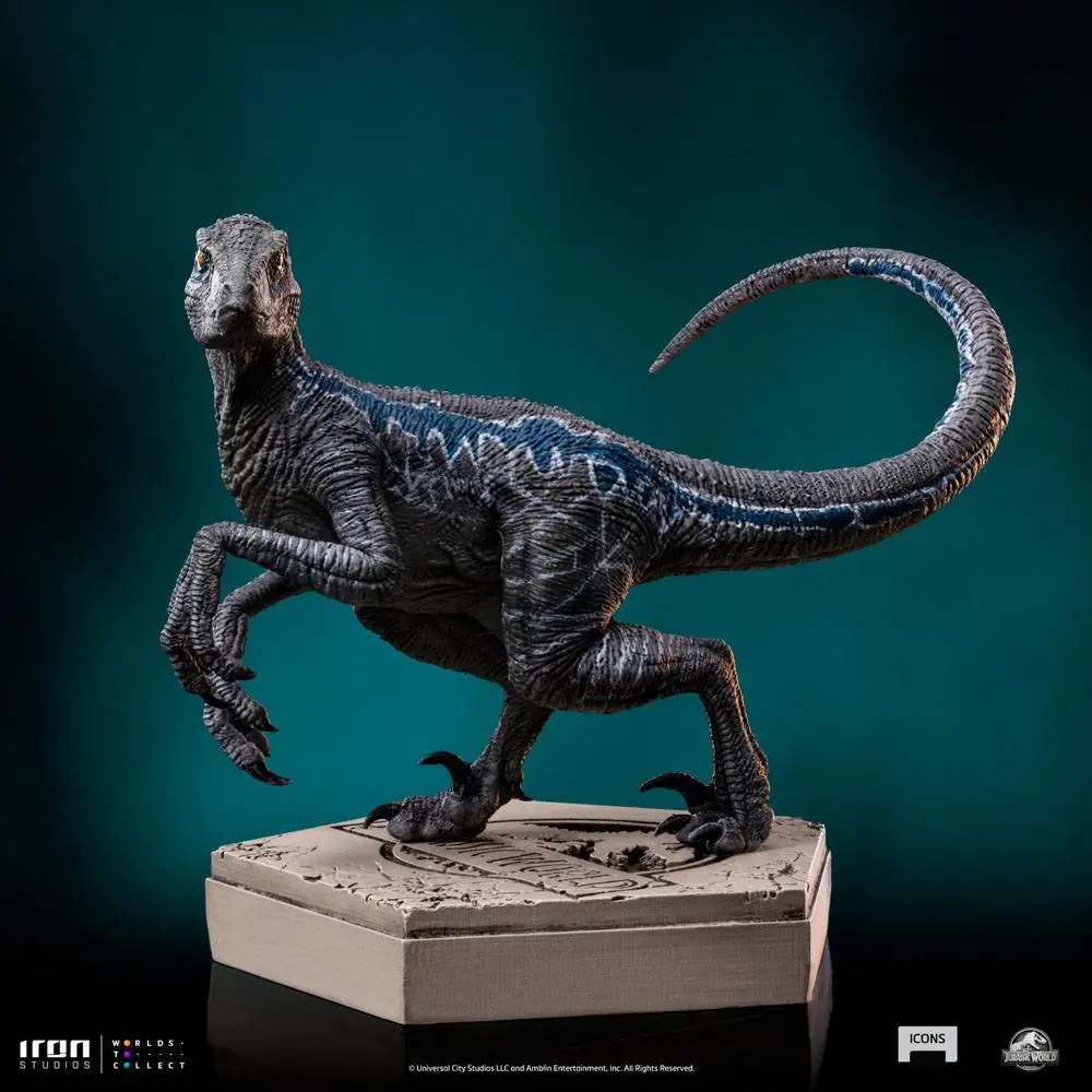 Jurassic World Icons Socha Velociraptor B Blue 7 cm produktová fotografia