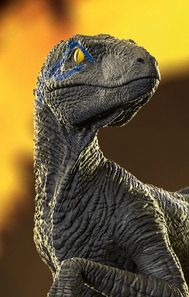Jurassic World Icons Socha Velociraptor B Blue 7 cm produktová fotografia