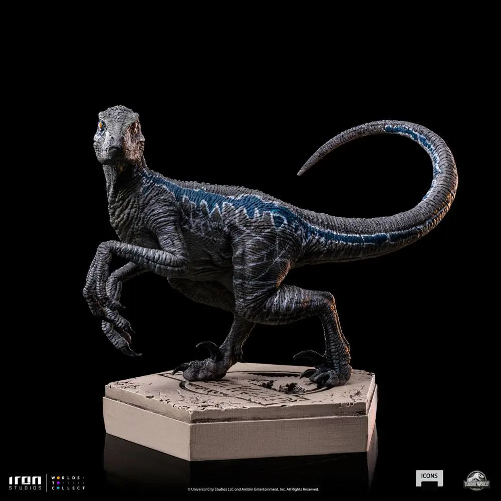 Jurassic World Icons Socha Velociraptor B Blue 7 cm produktová fotografia