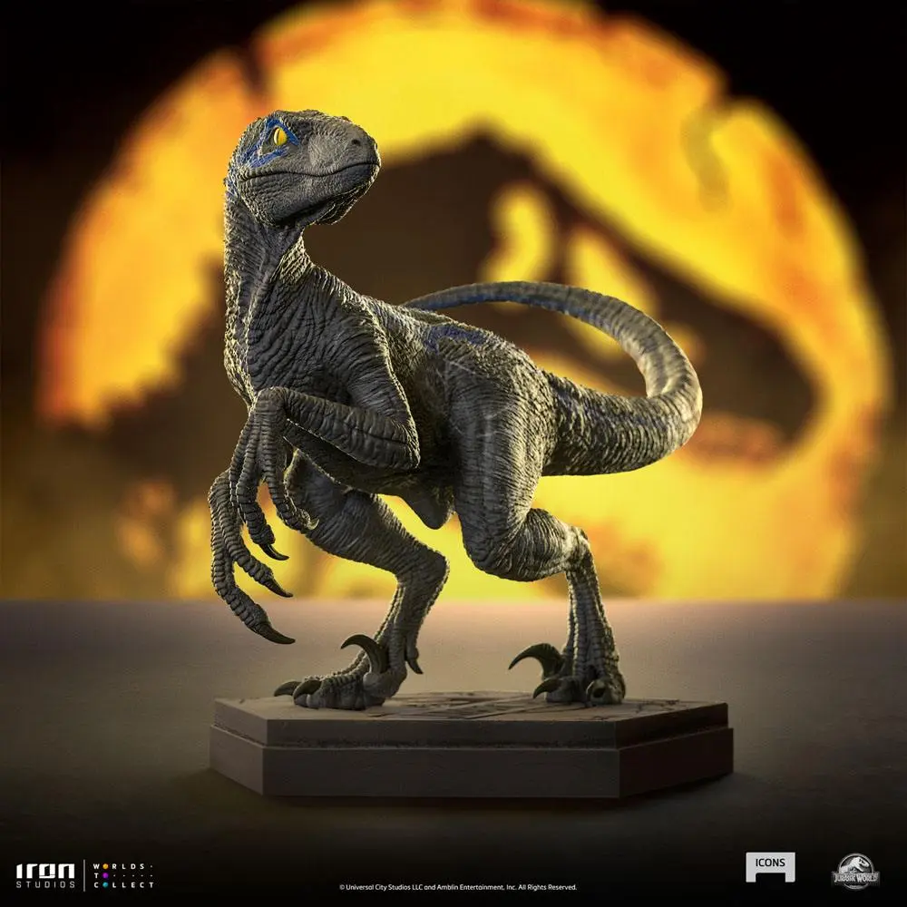 Jurassic World Icons Socha Velociraptor B Blue 7 cm produktová fotografia