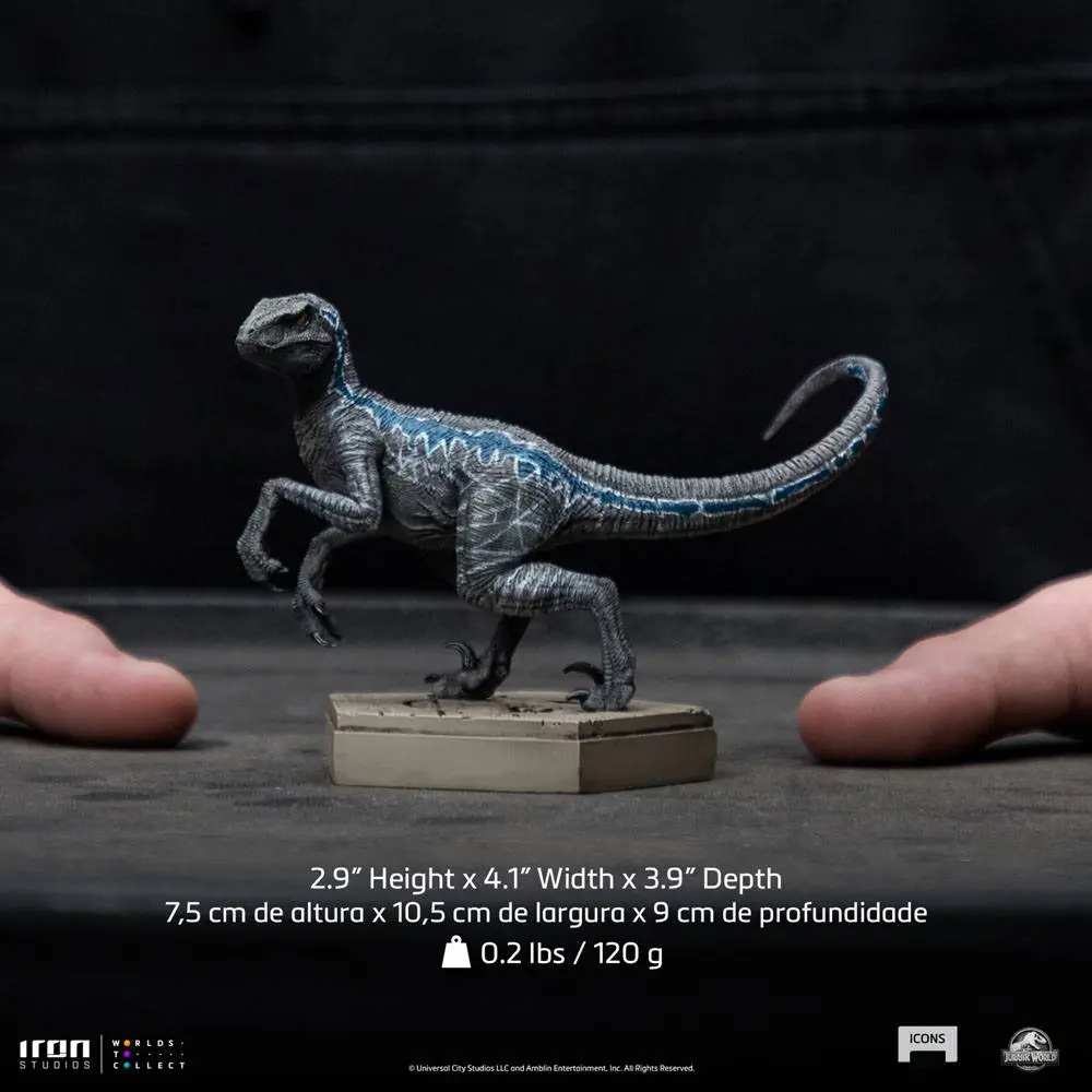 Jurassic World Icons Socha Velociraptor B Blue 7 cm produktová fotografia