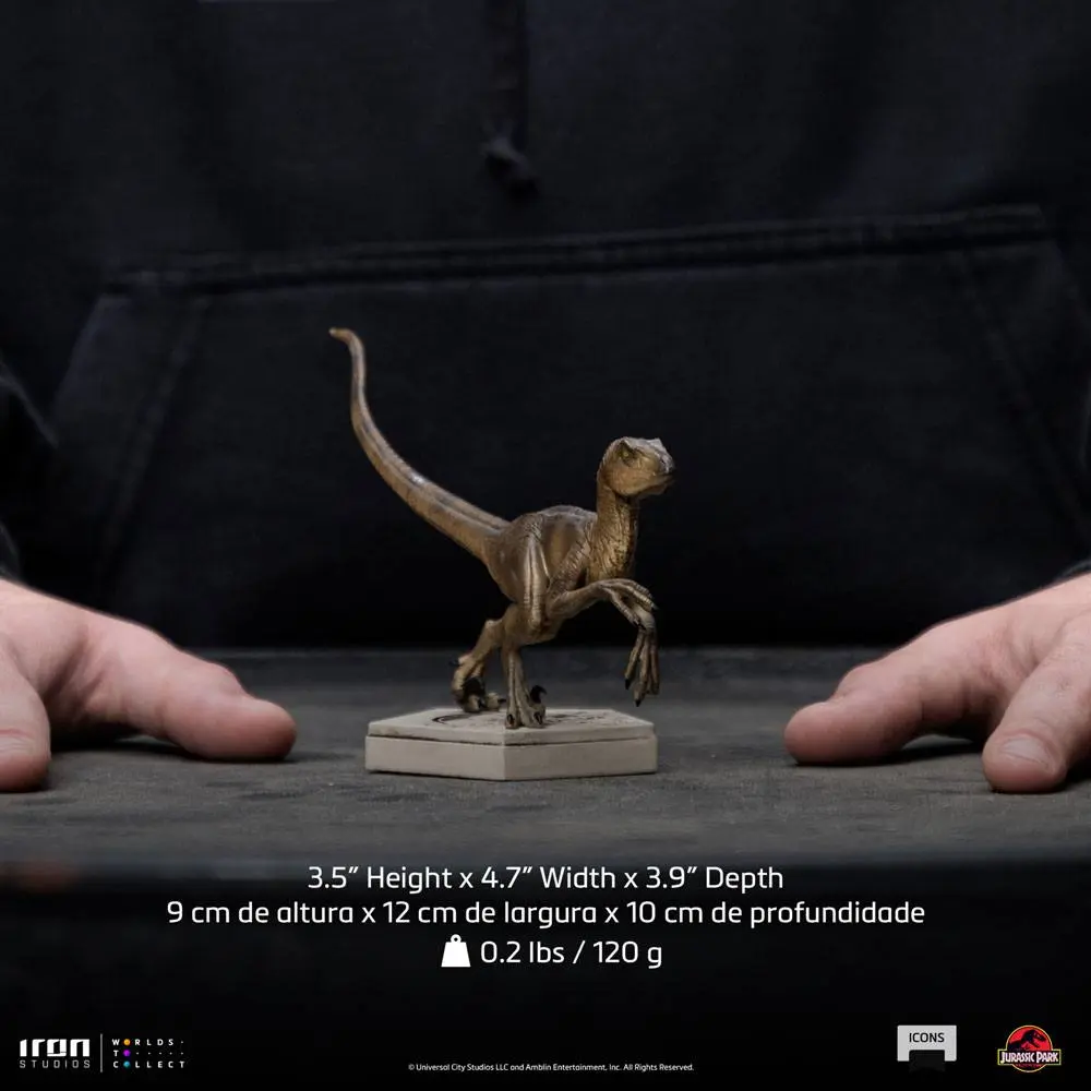 Jurassic World Icons Statue Velociraptor B 9 cm soška produktová fotografia