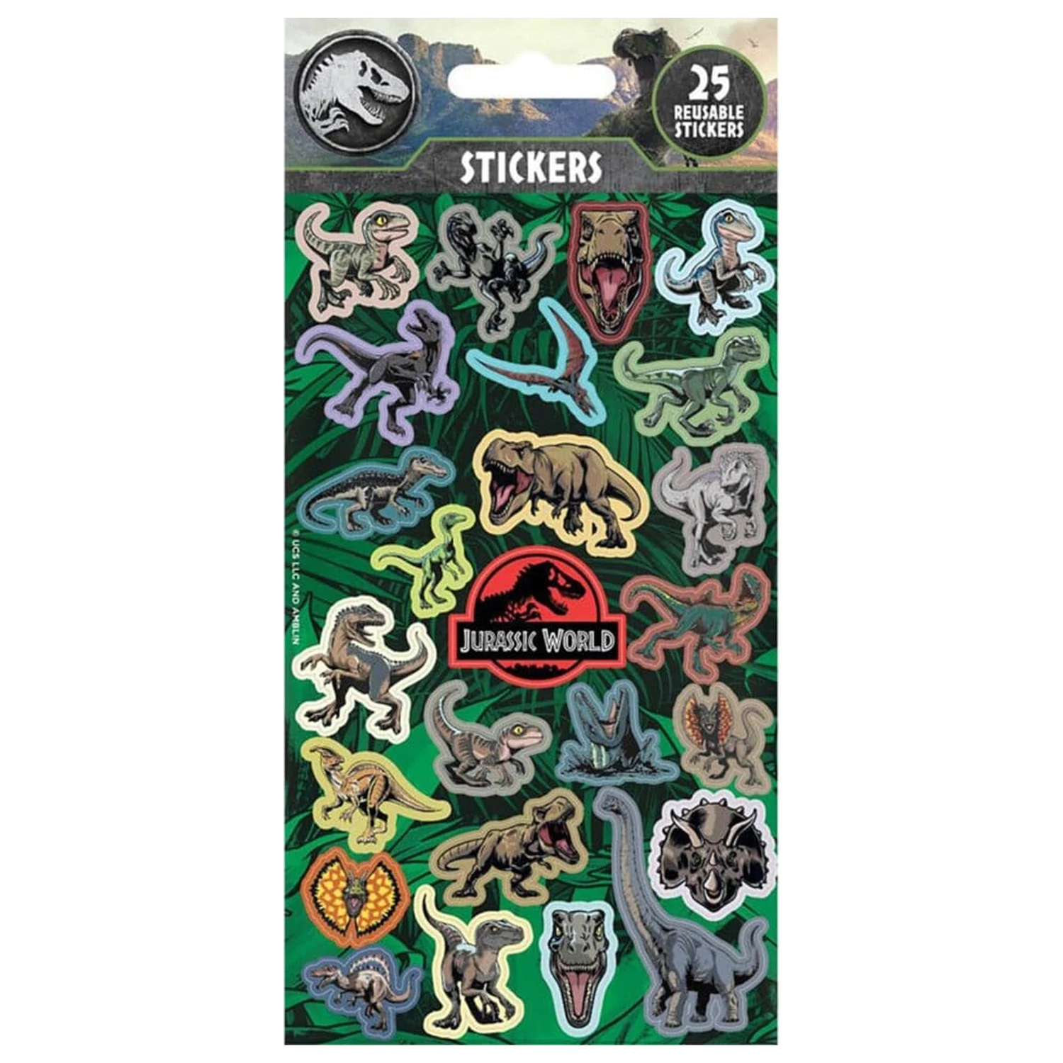 Jurassic World balenie nálepiek produktová fotografia