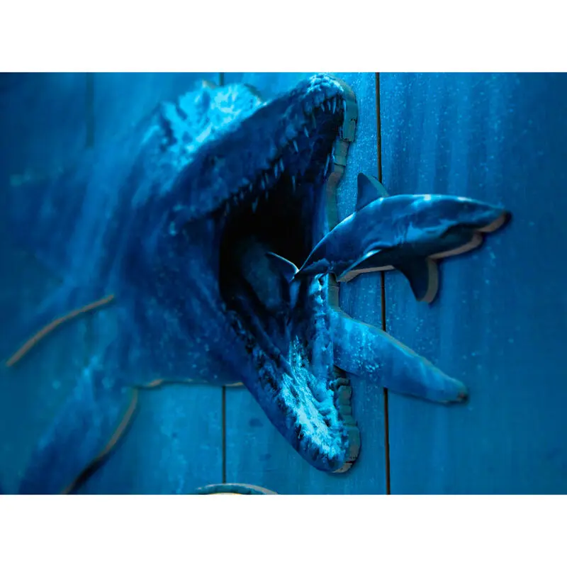 Jurassic World Mossasaurus Woodart 3D Print drevená tabuľa produktová fotografia