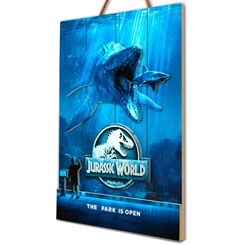 Jurassic World Mossasaurus Woodart 3D Print drevená tabuľa produktová fotografia