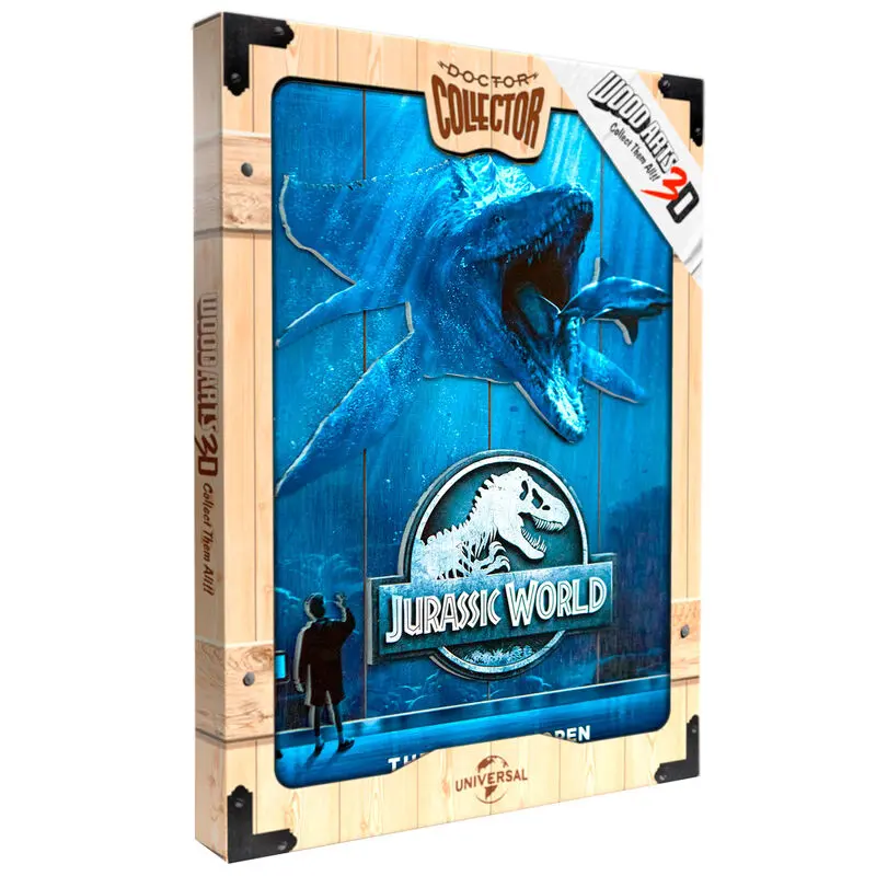 Jurassic World Mossasaurus Woodart 3D Print drevená tabuľa produktová fotografia