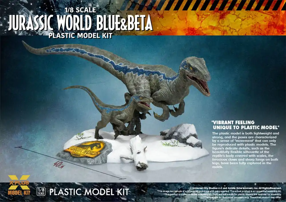 Jurassic World Plastic Model Kit 1/8 Dominion Velociraptor Blue & Beta 40 cm Plastová stavebnica produktová fotografia