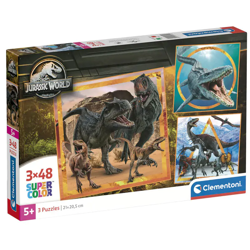 Jurassic World puzzle 3 x 48 dielikov produktová fotografia