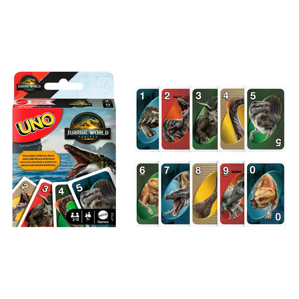 Jurassic World Rebirth UNO Kartová hra produktová fotografia