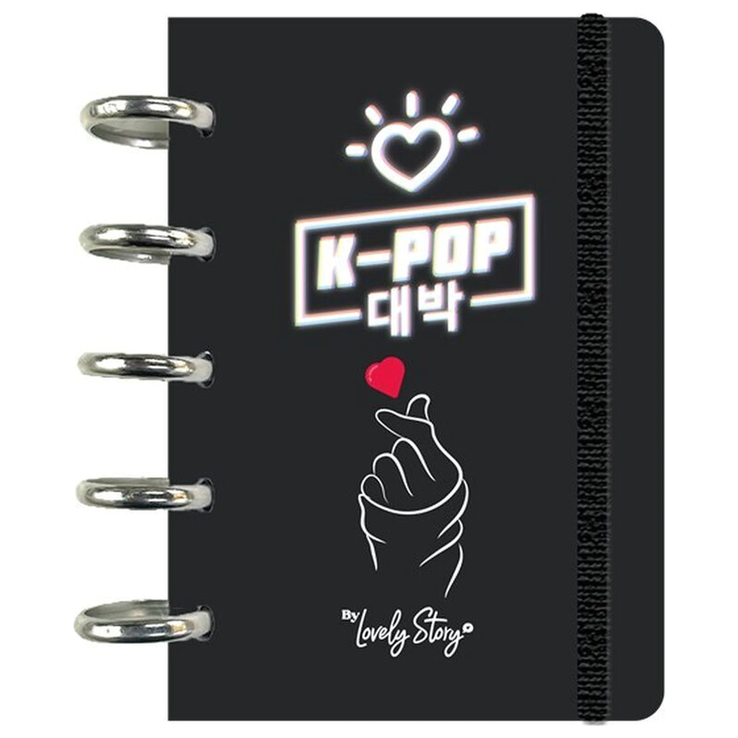 K-Pop čierny A6 zápisník produktová fotografia
