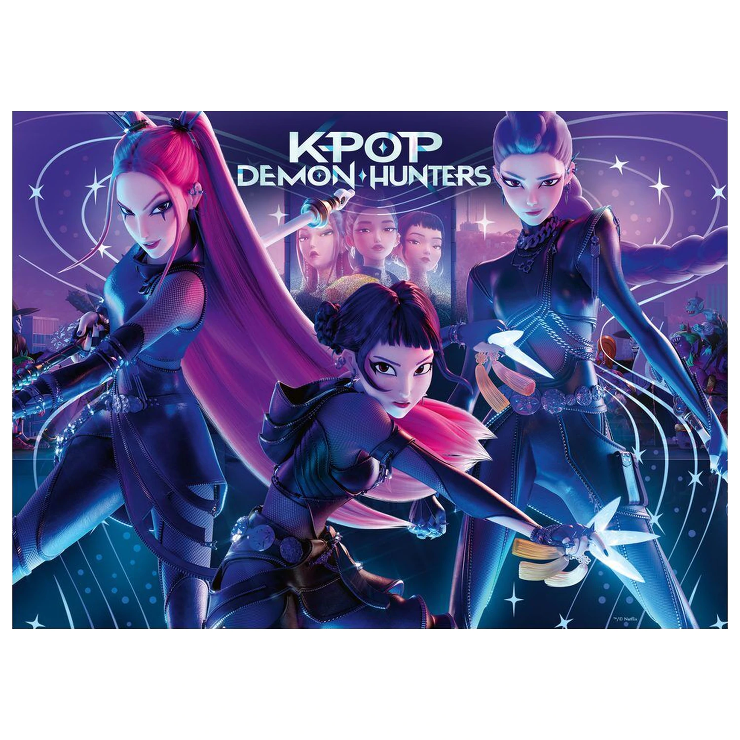 K-Pop Demon Hunters puzzle 4x100 dielikov produktová fotografia