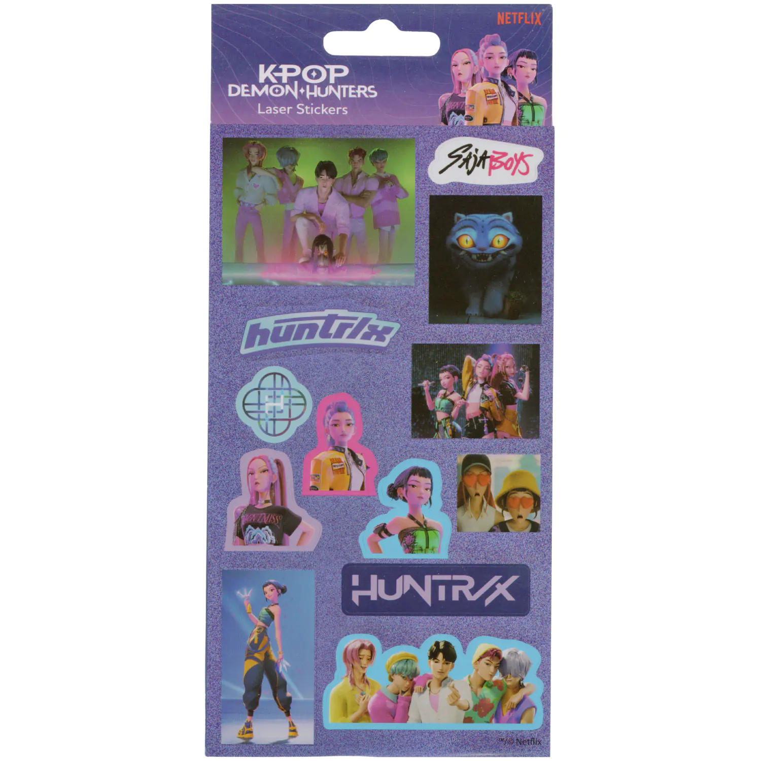 K-pop Demon Slayer Hunter X Huntrix holografická nálepka produktová fotografia