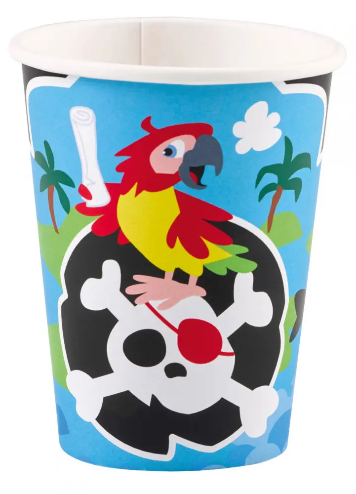 Pirate papierové poháre 8-balenie 250ml produktová fotografia