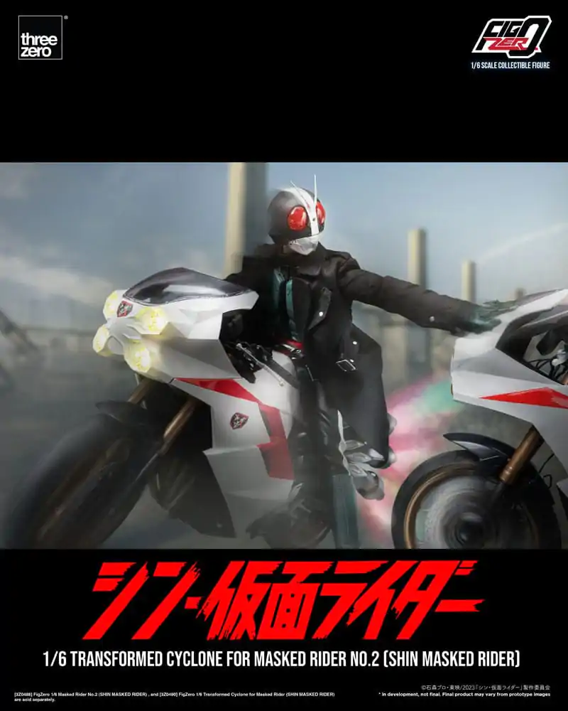 Kamen Rider FigZero Vehicle 1/6 Transformovaný motocykel Cyclone pre Shin Masked Rider No. 2 35 cm produktová fotografia