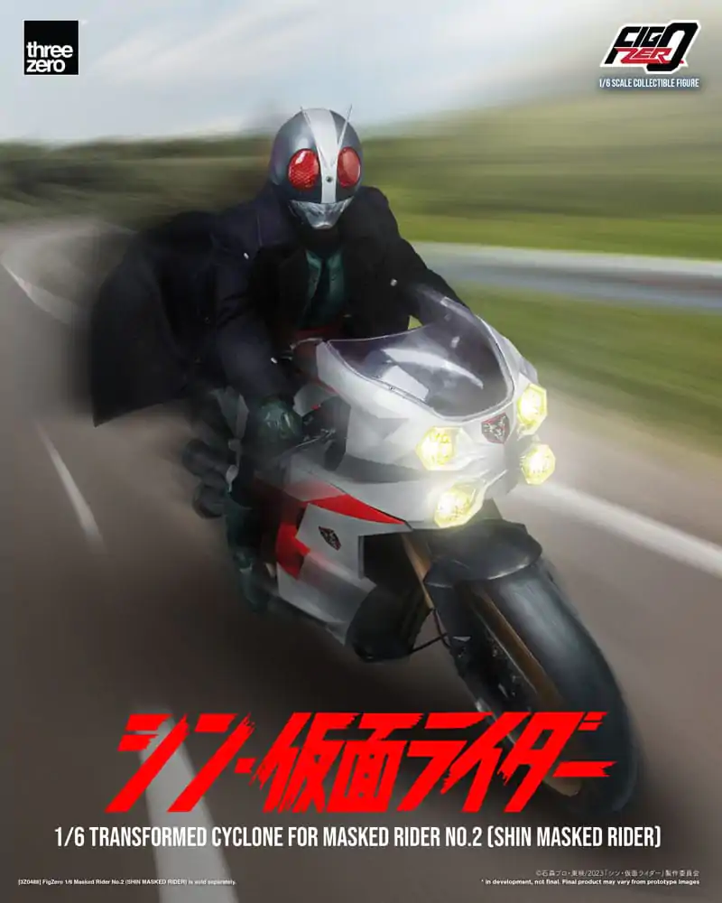 Kamen Rider FigZero Vehicle 1/6 Transformovaný motocykel Cyclone pre Shin Masked Rider No. 2 35 cm produktová fotografia
