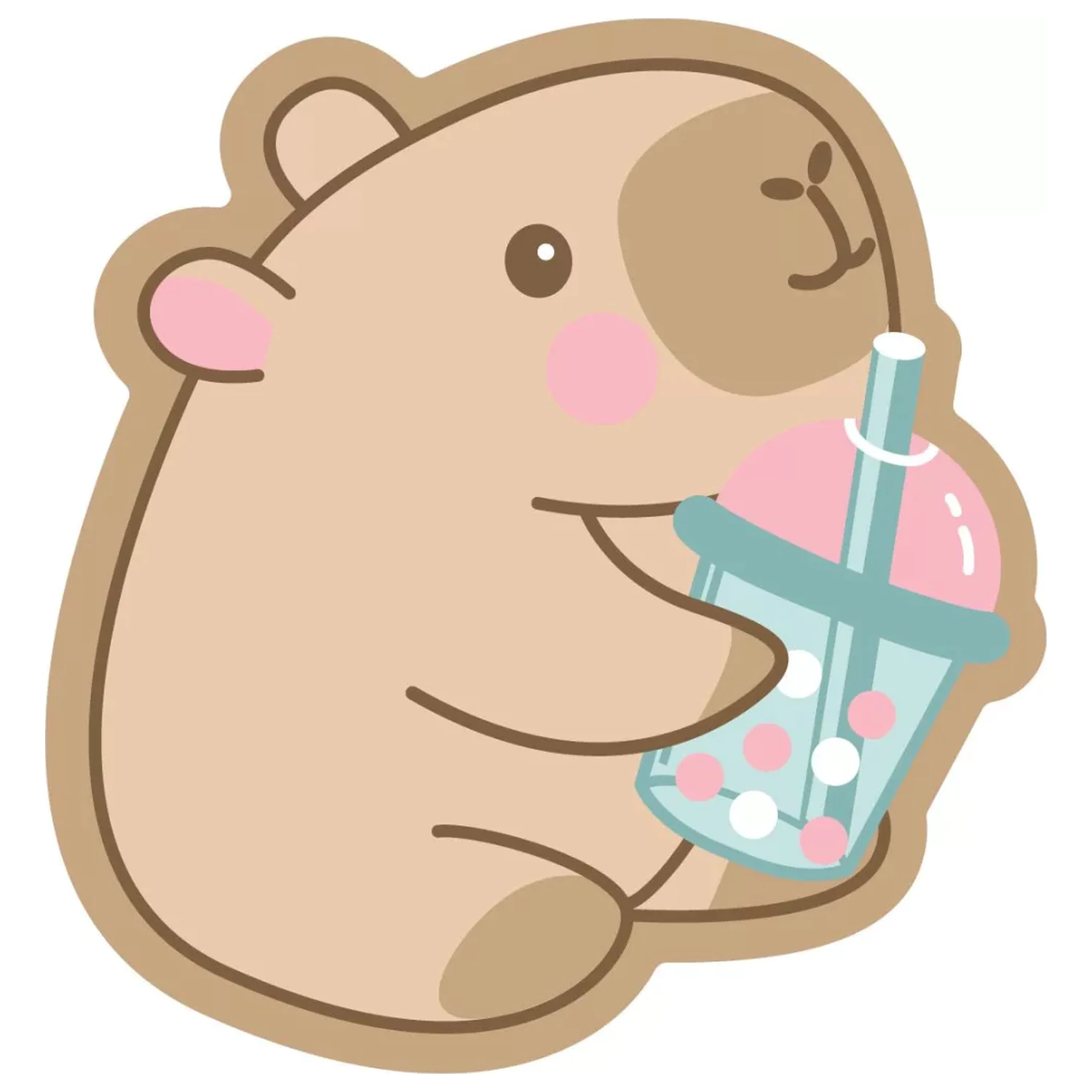 Vankúš v tvare nápoja Capybara, dekoratívny vankúš 35x33 cm produktová fotografia