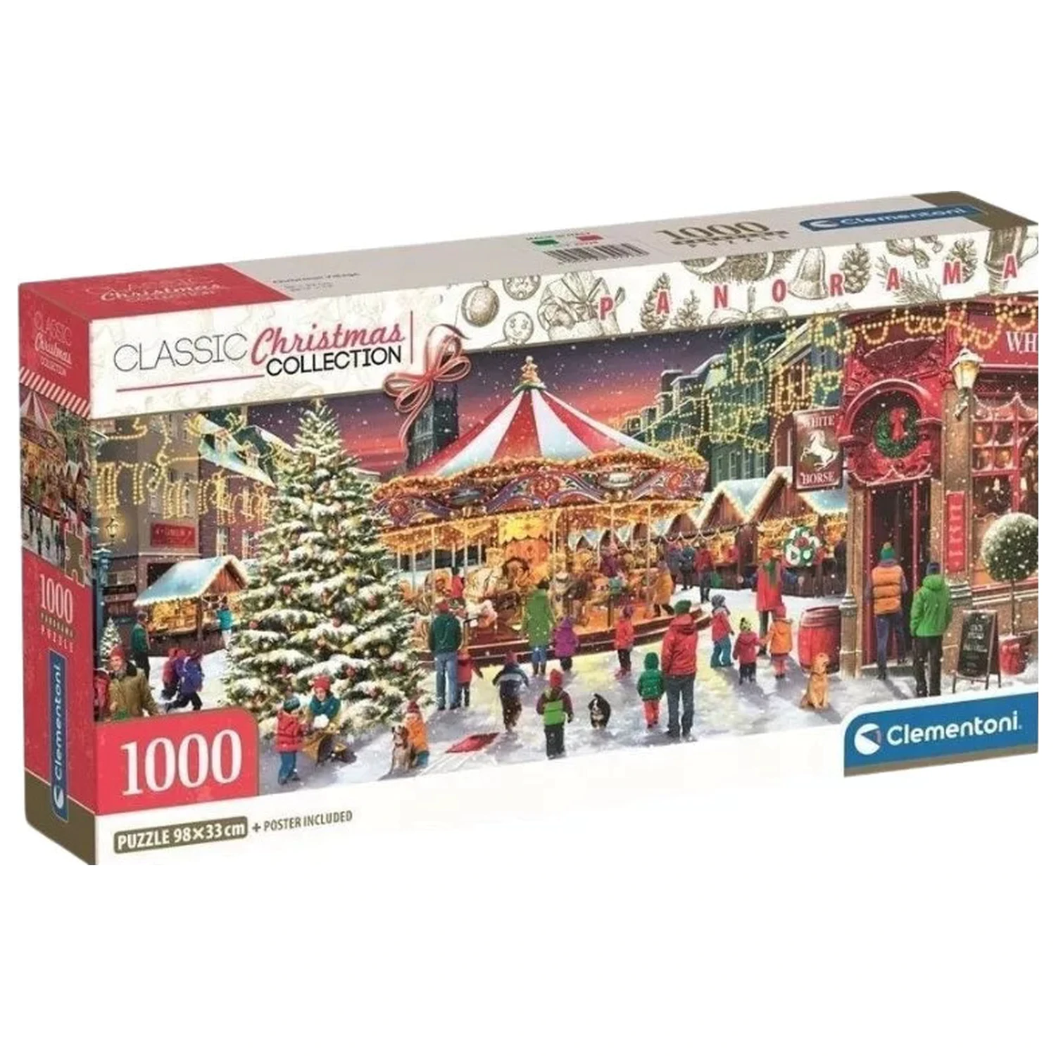 Christmas Village 1000-dielne panoramatické puzzle Clementoni produktová fotografia