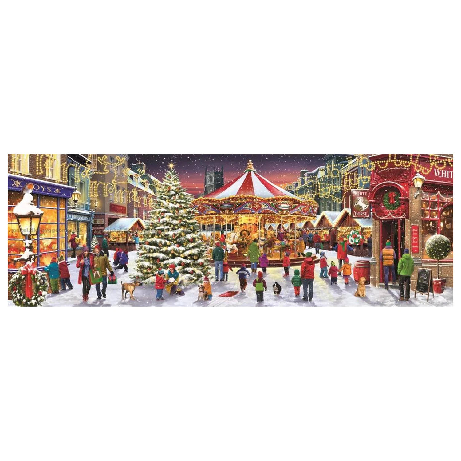 Christmas Village 1000-dielne panoramatické puzzle Clementoni produktová fotografia