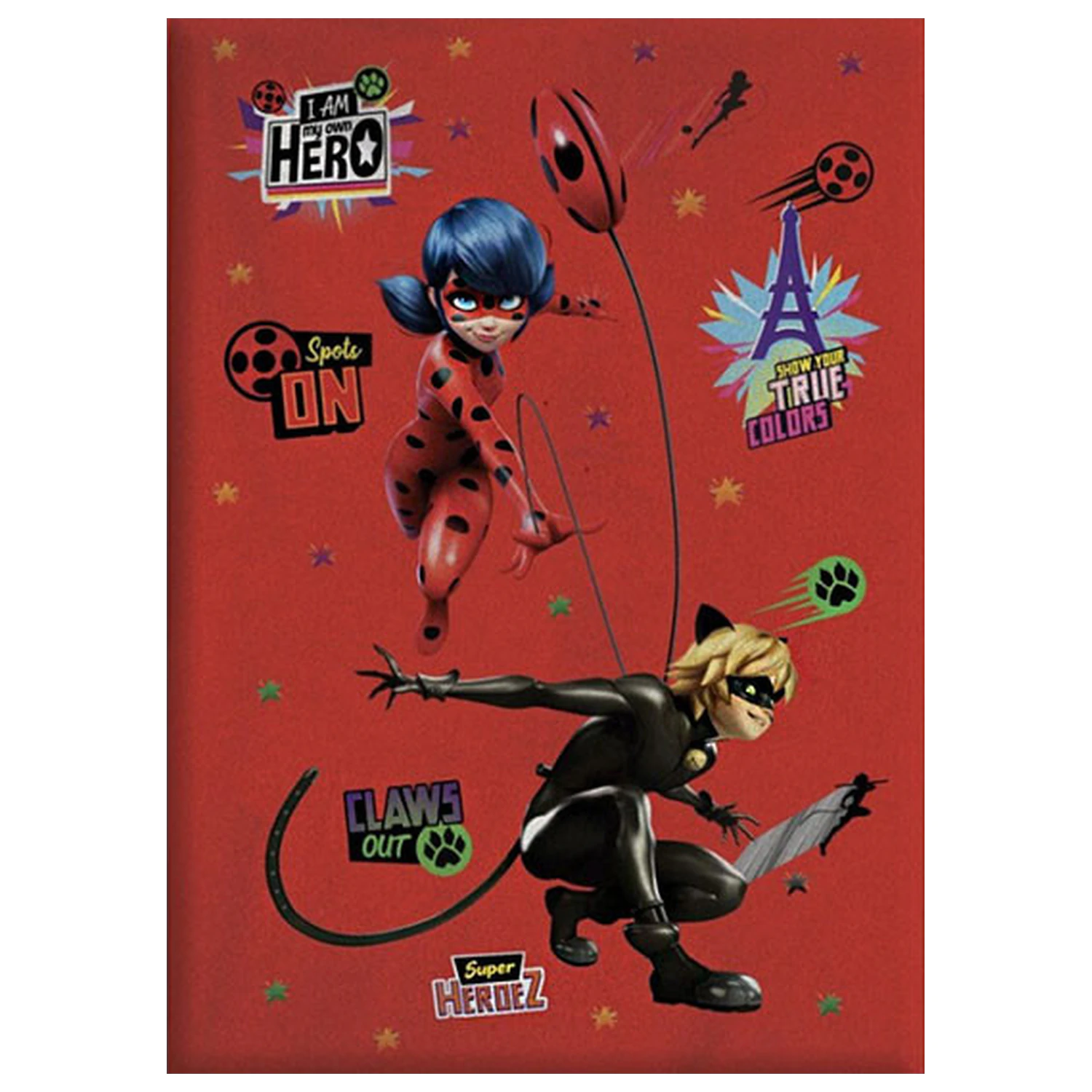 Miraculous Ladybug and Cat Noir Adventures Spots On flísová deka produktová fotografia