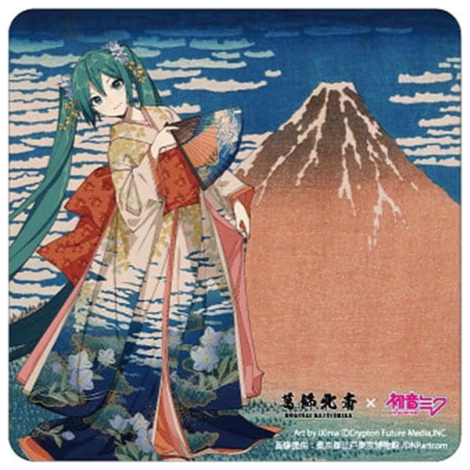 Katsushika Hokusai x Hatsune Miku magnet na auto Thirty-six Views of Mount Fuji Fine Wind, Clear Morning produktová fotografia