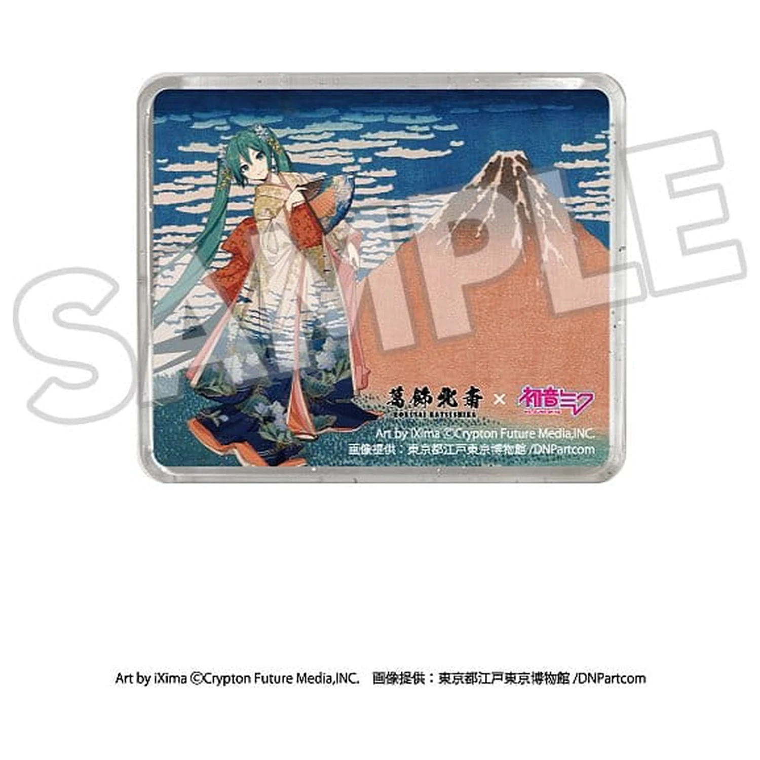 Katsushika Hokusai x Hatsune Miku 3D Magnet Tridsaťšesť pohľadov na horu Fudži Jemný vietor, jasné ráno produktová fotografia