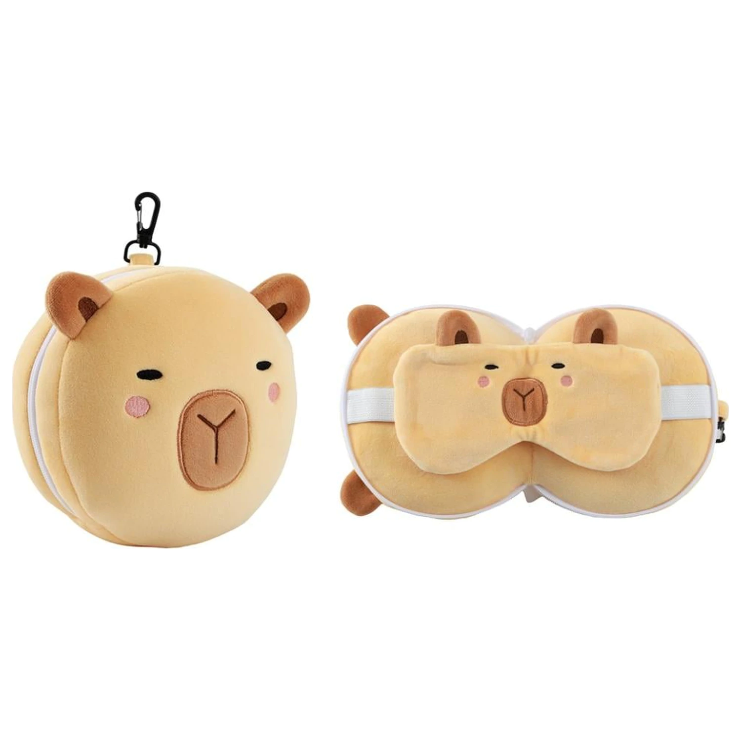 KAWAII Capybara vankúš s maskou na spanie produktová fotografia