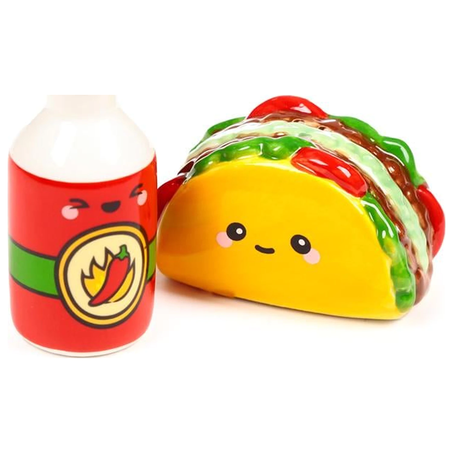 Kawaii Taco & Sauce Soľničky a koreničky s omáčkou súprava produktová fotografia
