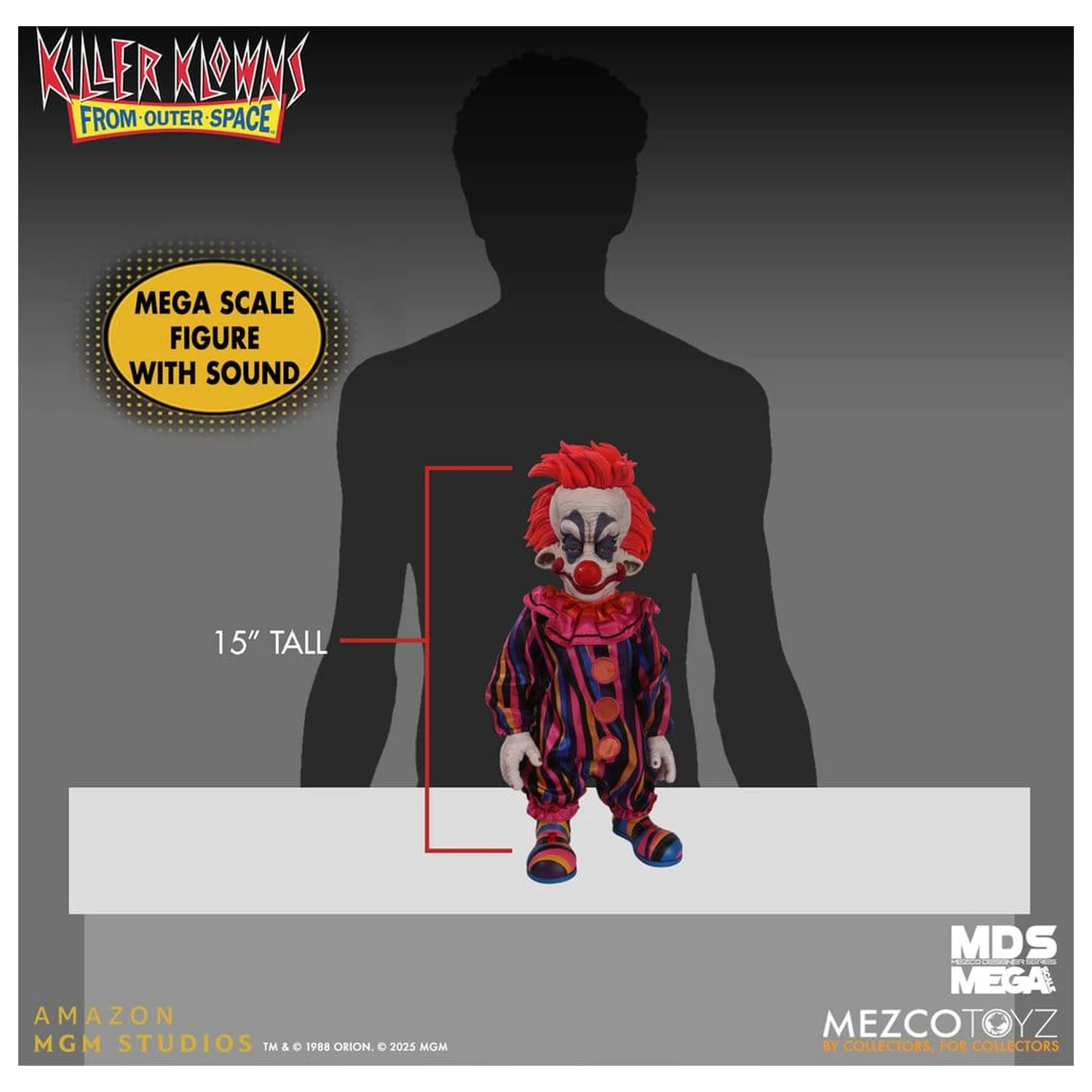 Killer Klowns from Outer Space MDS Mega Scale bábika Rudy 38 cm produktová fotografia