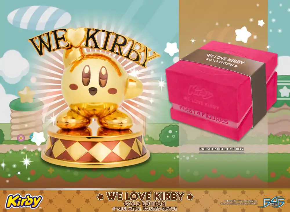 Kirby DieCast Socha We Love Kirby Gold Edition 10 cm produktová fotografia