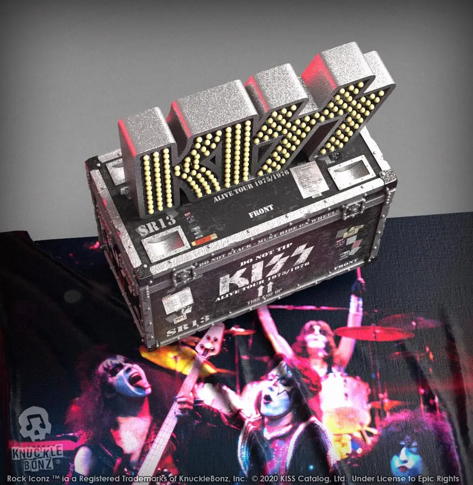 Kiss Rock Ikonz On Tour Road kufor so sochou + Stage Backdrop Set Alive! Tour produktová fotografia