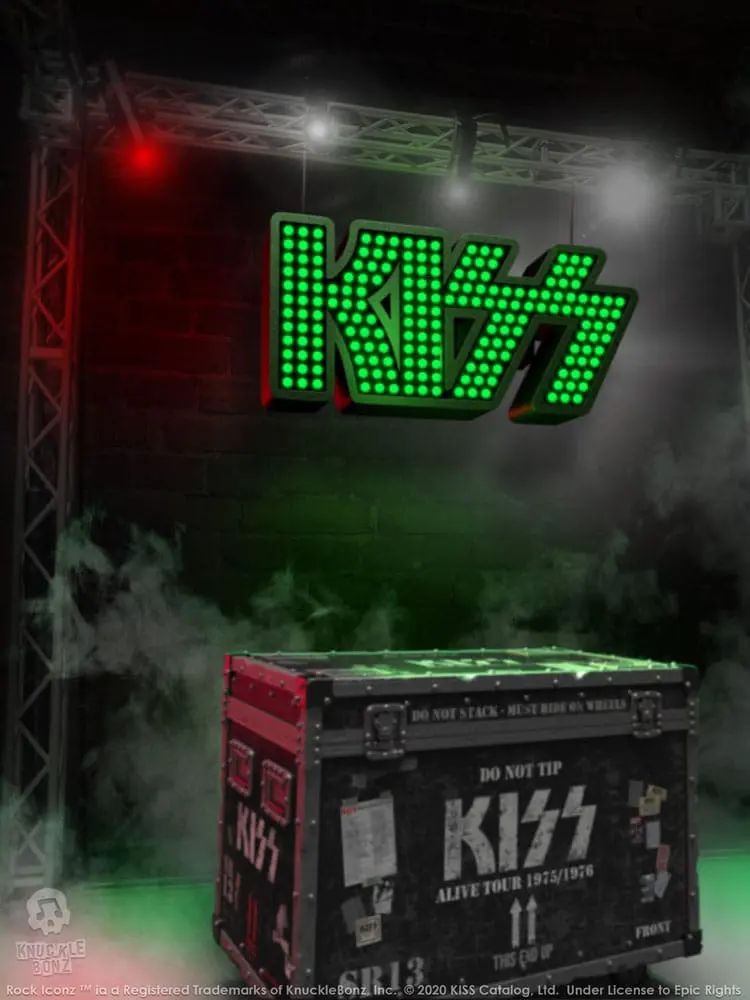 Kiss Rock Ikonz On Tour Road kufor so sochou + Stage Backdrop Set Alive! Tour produktová fotografia