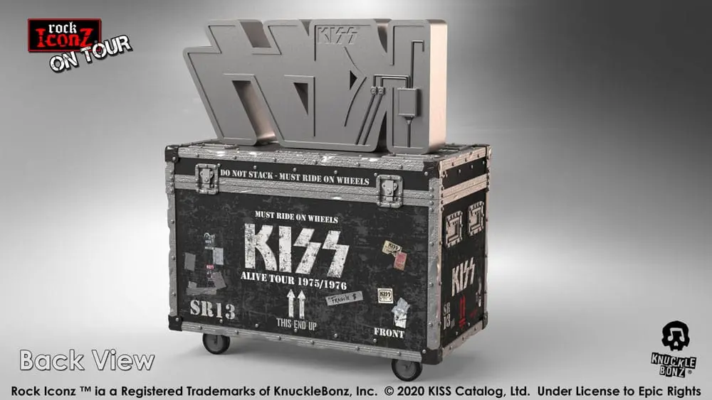 Kiss Rock Ikonz On Tour Road kufor so sochou + Stage Backdrop Set Alive! Tour produktová fotografia