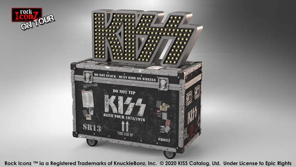 Kiss Rock Ikonz On Tour Road kufor so sochou + Stage Backdrop Set Alive! Tour produktová fotografia