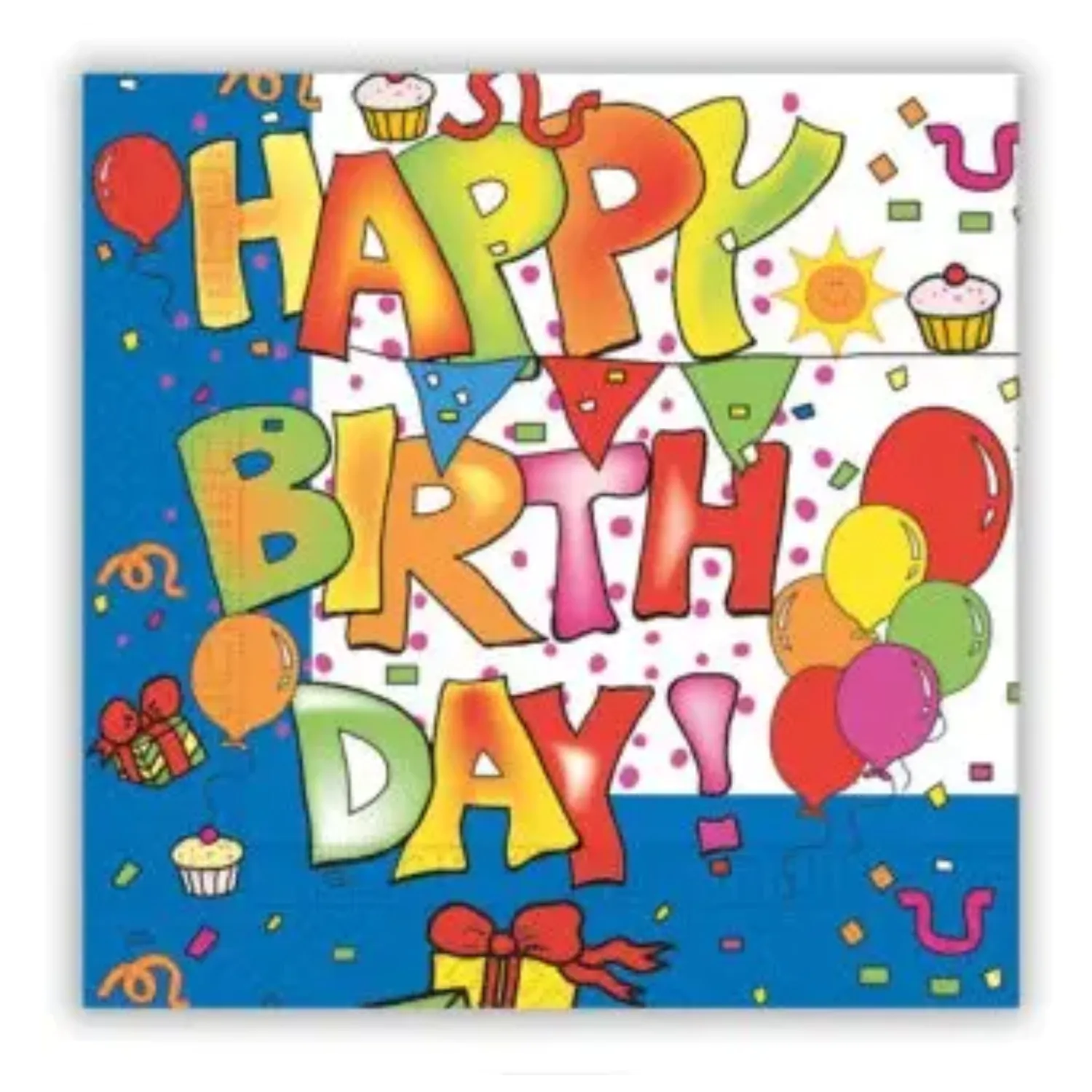 Kokliko Happy Birthday servítky 20 ks 33x33 cm FSC produktová fotografia