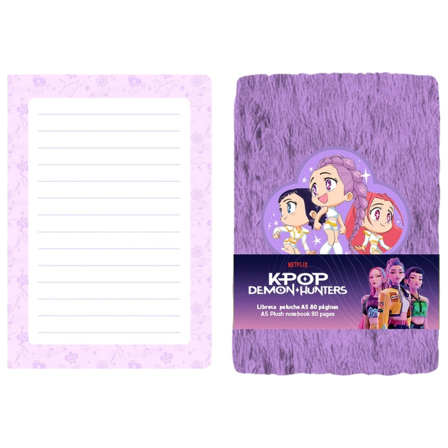 Kpop Demon Hunters Chibi A5 plyšový zápisník produktová fotografia