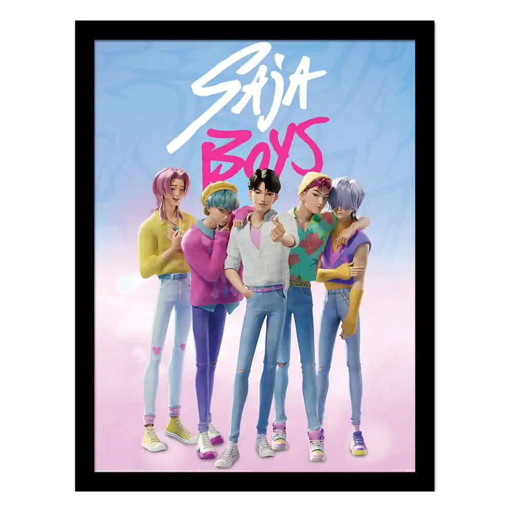 KPop Demon Hunters zberateľský print zarámovaný plagát Saja Boys produktová fotografia