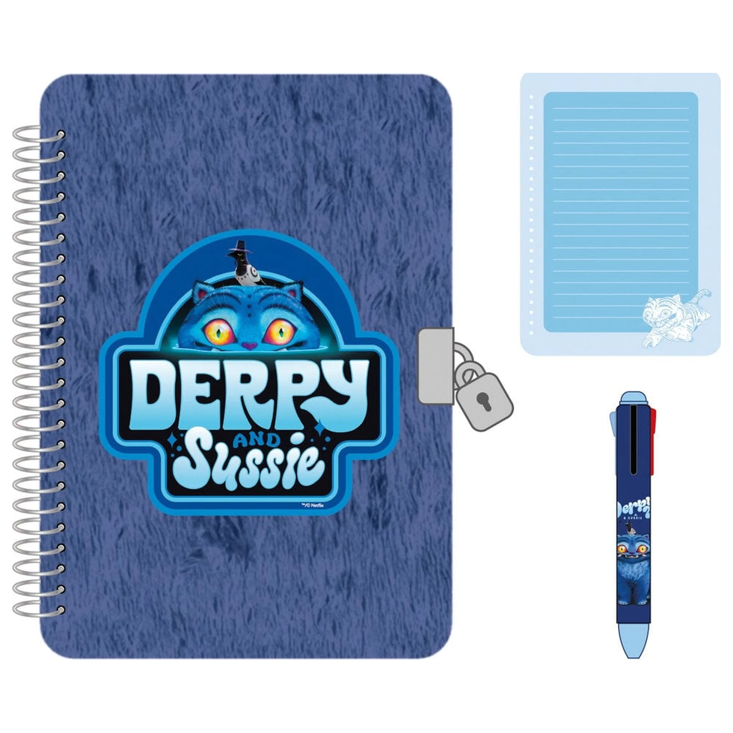 Kpop Demon Hunters Derpy diár set + 4-farebné pero produktová fotografia