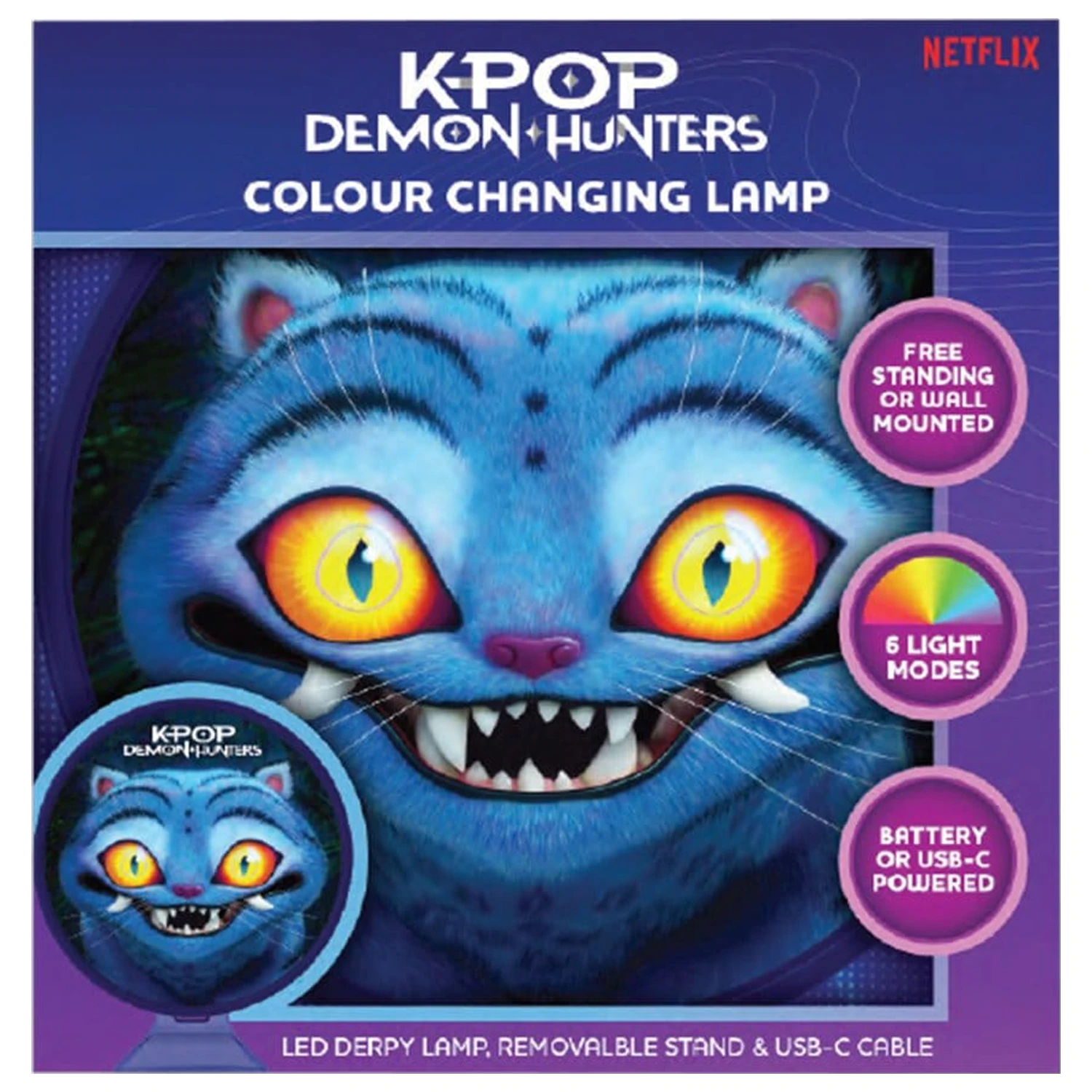 KPop Demon Hunters Mood Lamp s USB-C Derpy 11cm produktová fotografia