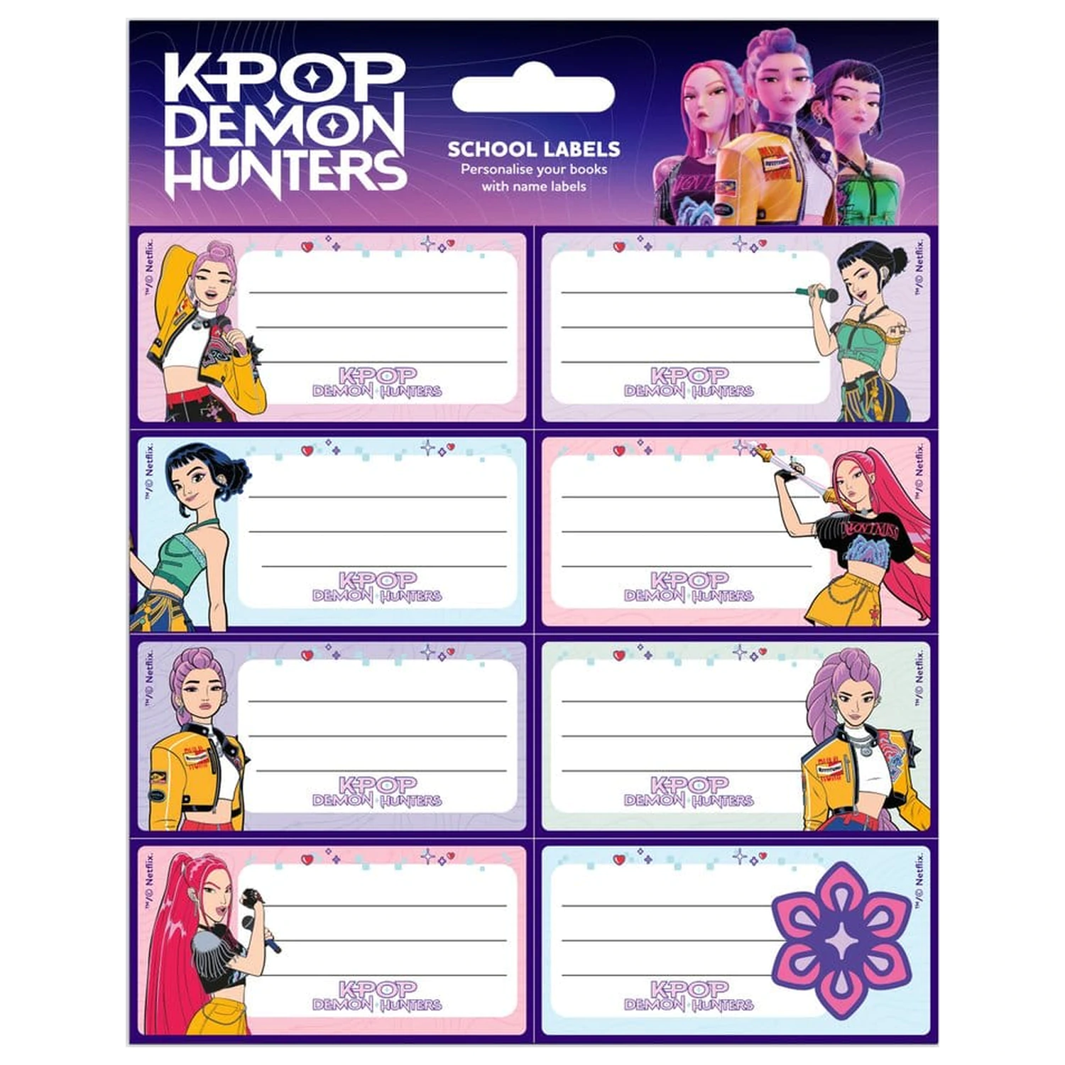 KPop Demon Hunters School Labels Hunter/X produktová fotografia